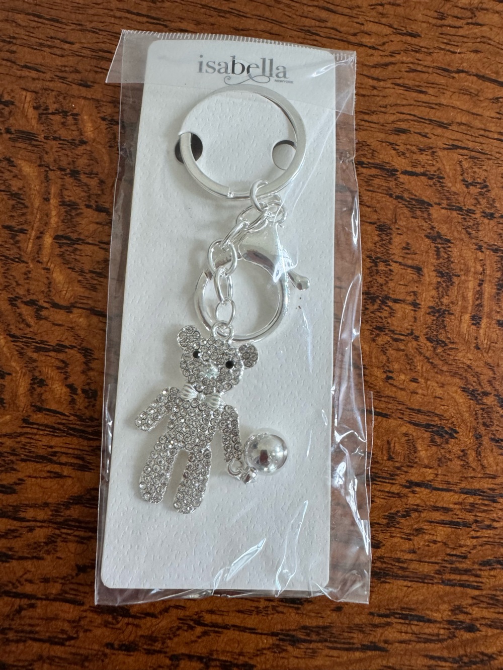 NWT Isabella New York Crystal Teddy Bear Keychain/Bag Charm
